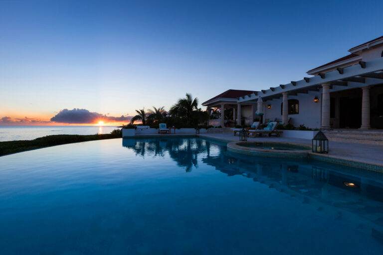 Luxury Anguilla villa at night